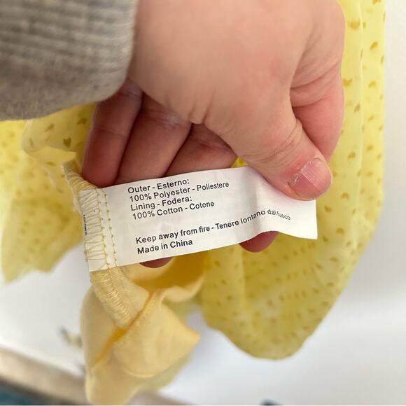 Traffic People Sleeveless Heart Mini Dress Yellow Size S - Picture 9 of 9